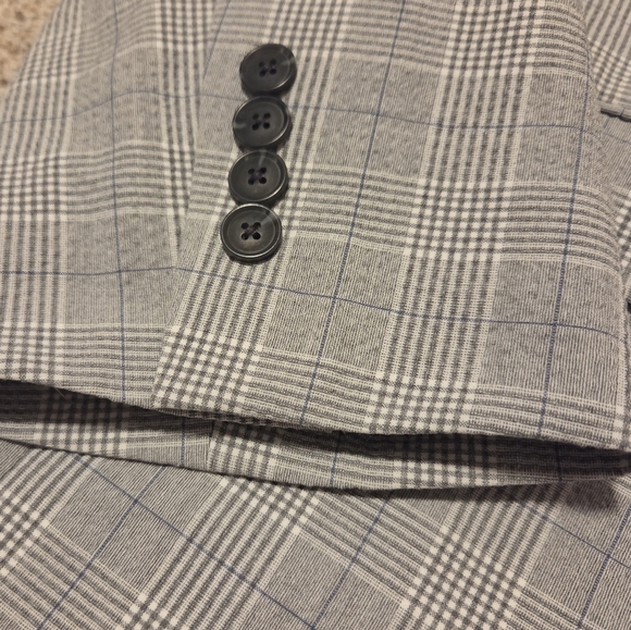 NWOT Oak Hill Men's Sport Coat Blazer 3XL 54R / 56R Gray Plaid Blue Floral - Picture 12 of 14